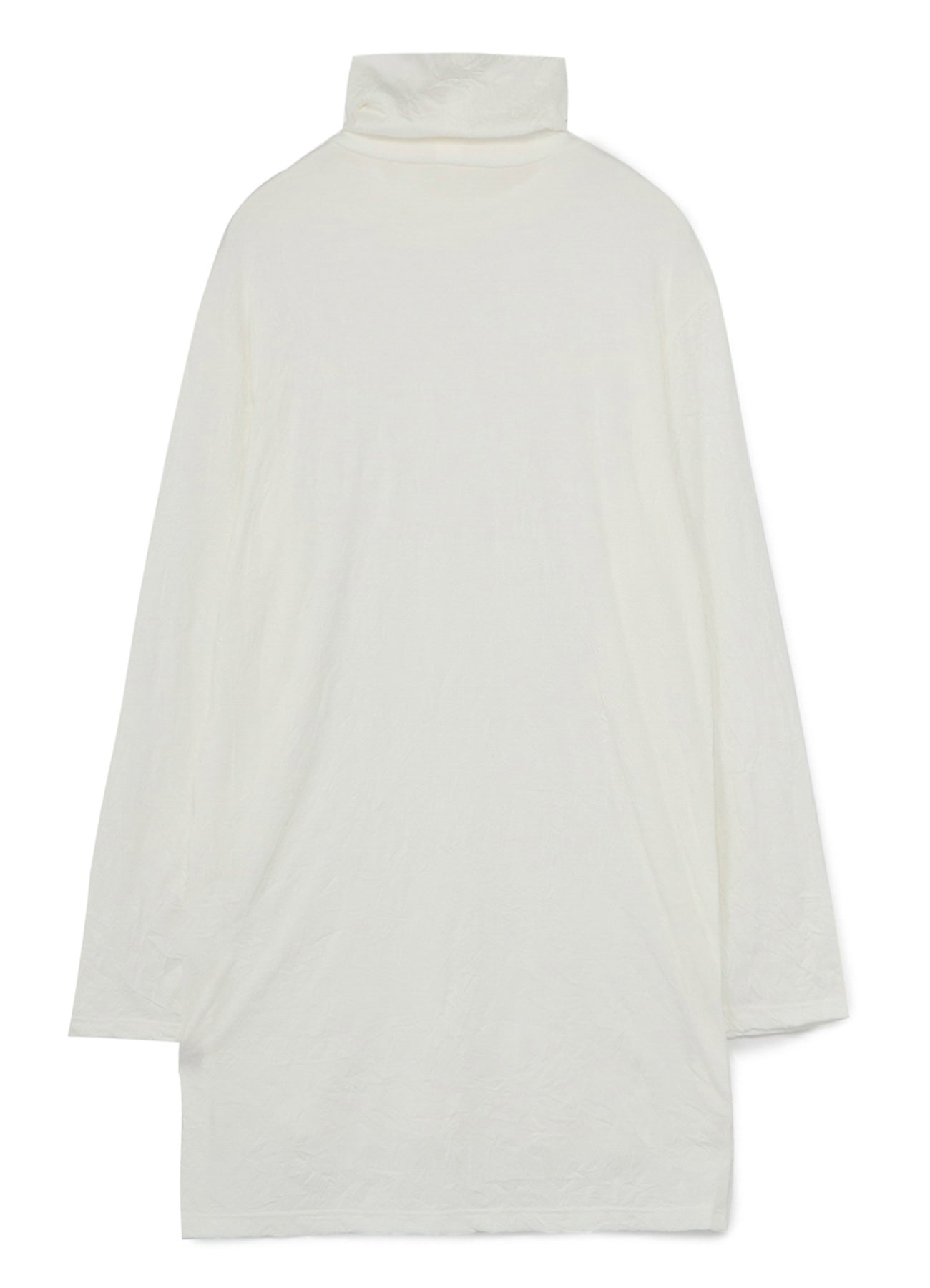 Stylish C/PE Washer Jersey Button Open Big Turtleneck Cut Sew Top - Perfect for Casual Wear & Layering Outfits