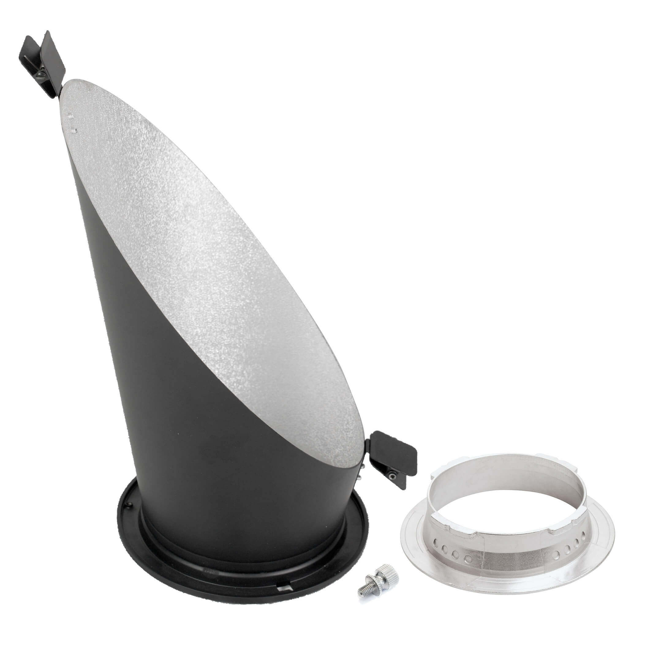 45° Background Reflector Spring Clips with Interchangeable Fitting - Silver Interior for Photography Lighting & Studio Equipment Accessories