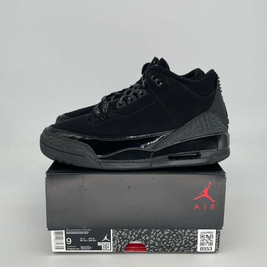 Original Air Jordan 3 Retro 'Black Cat' Men's/Women's Basketball Shoes Size 9/10.5W (CT8532-001) - Stylish Sneakers for Streetwear, Gym & Casual Outfits