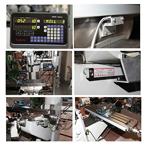 2 Axis DRO Digital Readout Display with 2pc Glass Linear Scale - 5 Micron High Precision for CNC Mill & Lathe Machines (300mm+600mm) - Perfect for Metalworking, Woodworking & DIY CNC Projects