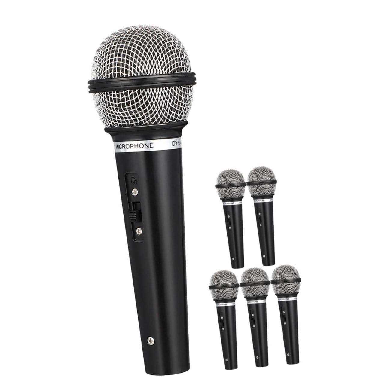 6-Piece Mini Toy Microphone Set - Pretend Play Cosplay Props for Kids, Party & Role-Playing - Realistic Handheld Fake Mic for Singing, Modeling & Creative Play