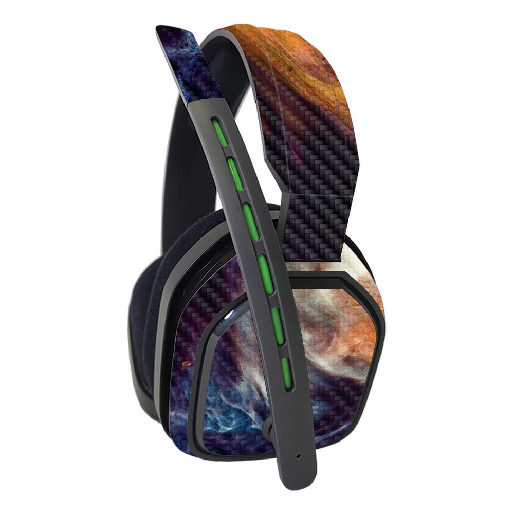 MightySkins Carbon Fiber Skin for Astro A10 Gaming Headset - Swirl Galaxy Design | Protective & Durable Textured Finish | Easy to Apply & Change Styles | Made in USA | Perfect for Gamers & Streamers