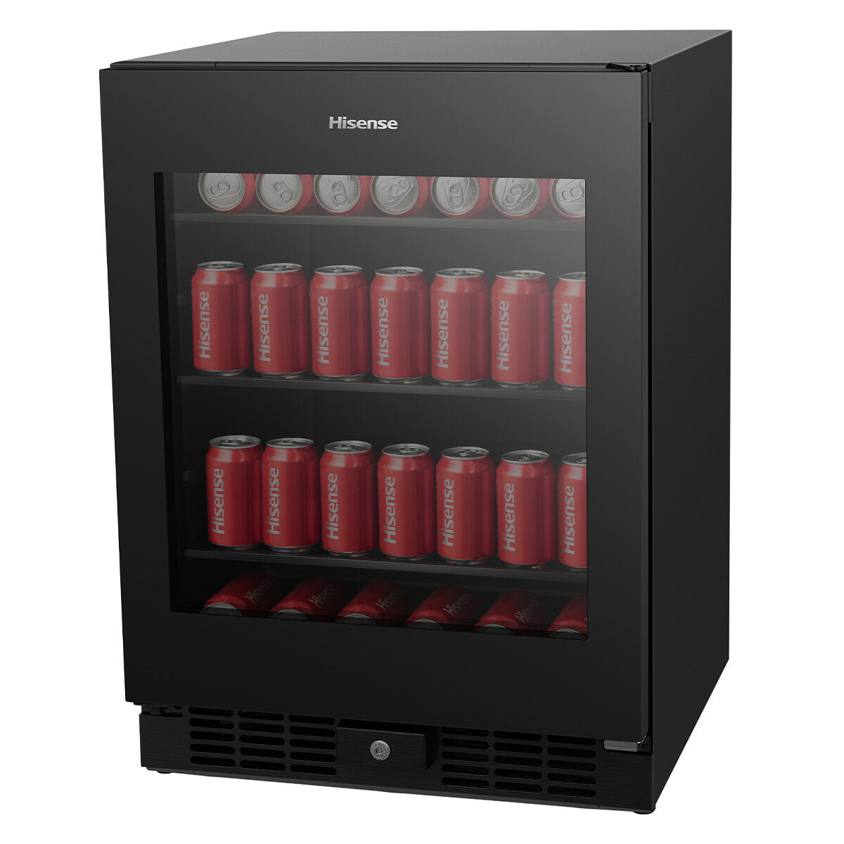 Hisense 140 Can Beverage Cooler HRBC137 - Energy Efficient Mini Fridge for Soda, Beer & Wine - Perfect for Home Bar, Office, or Man Cave (Black)