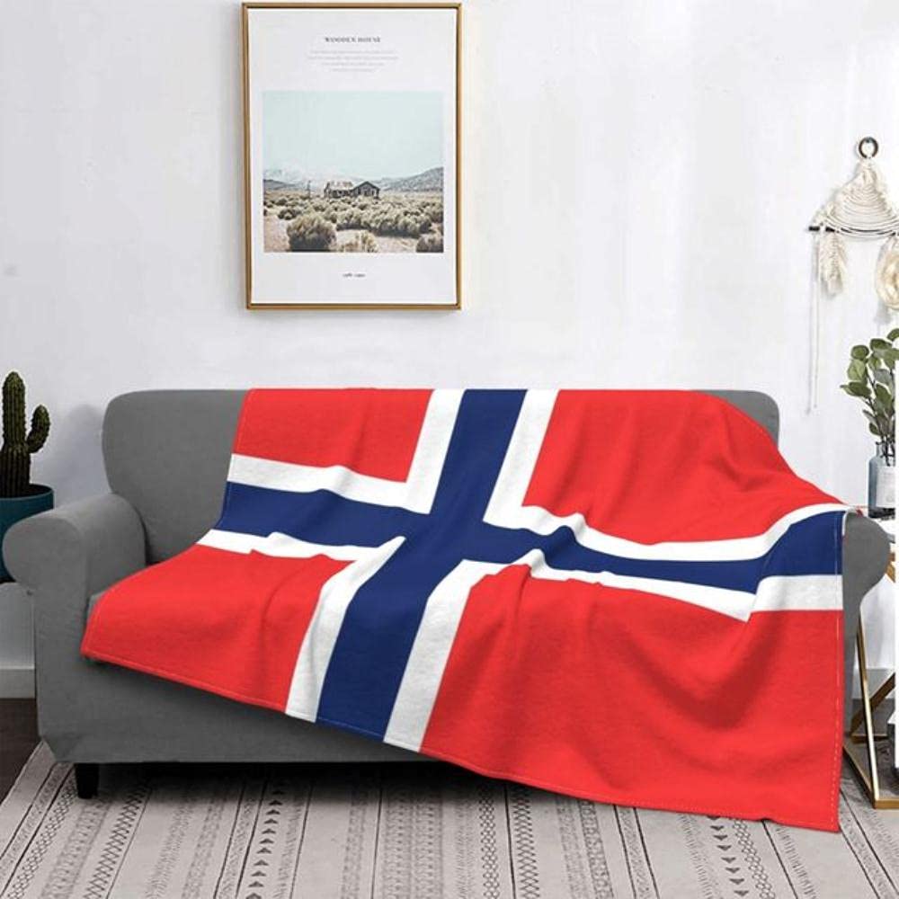 Premium Norway Flag Blanket - Velvet All-Season Soft Throw for Bed, Couch & Travel - Breathable 60x80 Inch Patriotic Norwegian Decor - Perfect for Home, Camping & Gifts