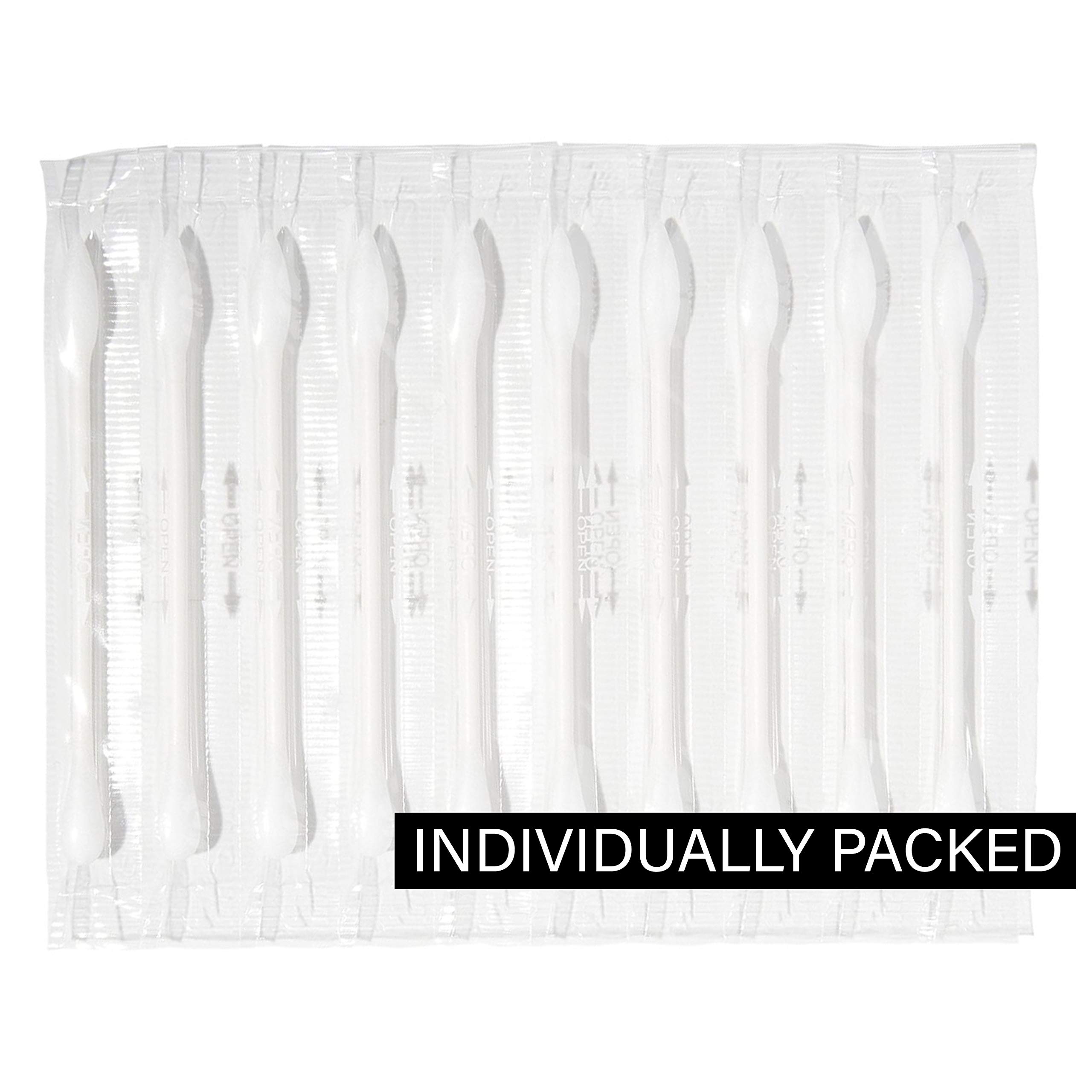 Pointed Q Tips Cotton Swabs - 180 Count Individually Wrapped, Recyclable & Biodegradable - Perfect for Makeup, Travel, First Aid, Baby Care & Electronics Cleaning - Travel Size Qtips for On-the-Go Convenience