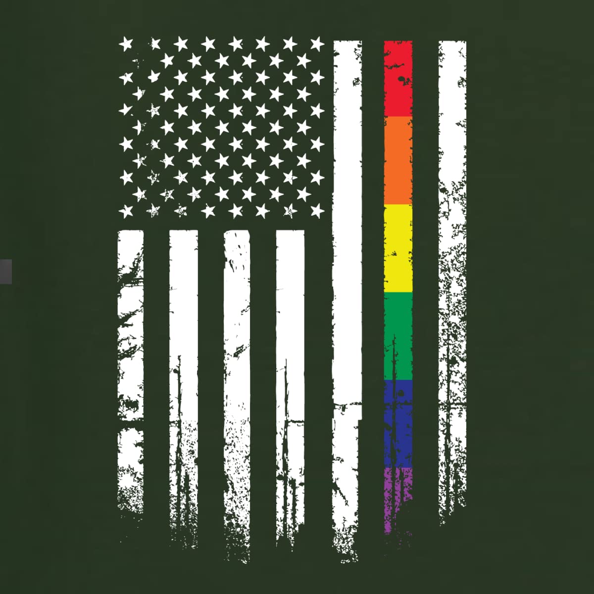 USA Gay Pride Rainbow American Flag LGBT Pride Men's Graphic T-Shirt - LGBTQ+ Rights Support, Equality Awareness, Pride Month Celebration - Perfect for Parades, Festivals & Everyday Wear