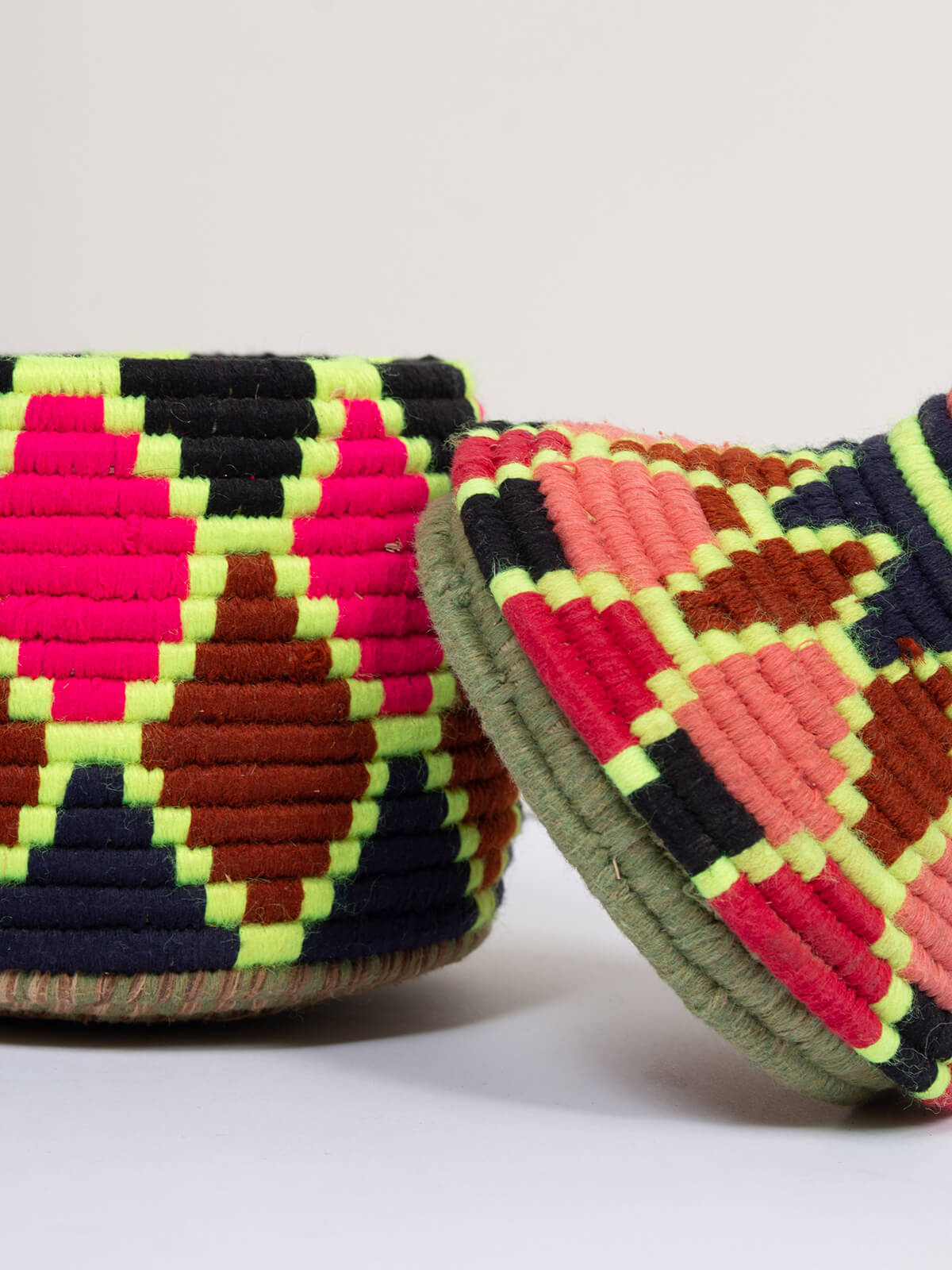 Handmade Moroccan Wool Pot No.349 - Traditional Boho Home Decor for Plants, Flowers & Storage | Perfect for Living Room, Bedroom & Office