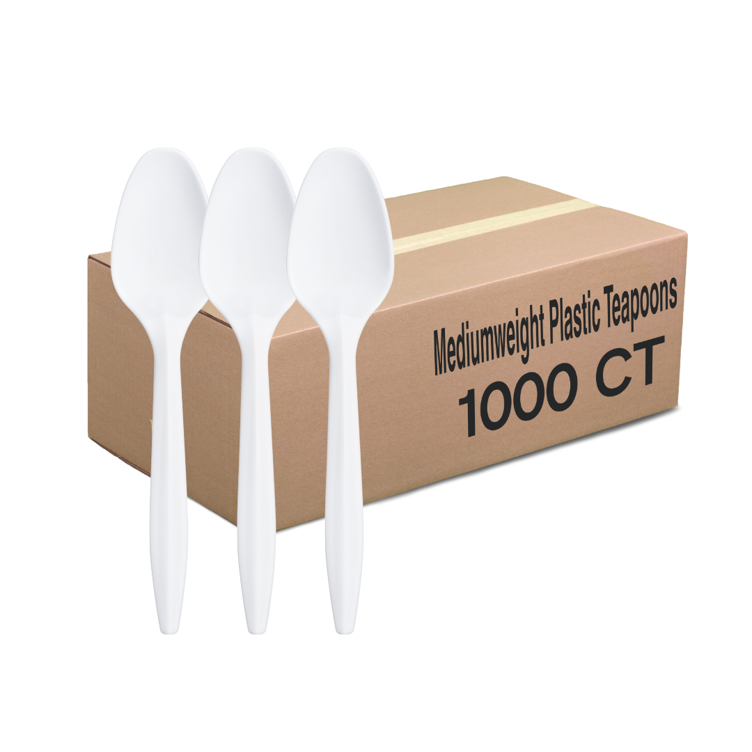 1000 Count White Plastic Teaspoons - Everyday Basic Cutlery for Parties, Picnics, Restaurants & Home Use