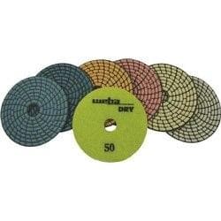 7-Step Spiral Dry Diamond Polishing Pads for Granite, Marble, Concrete - Professional Stone Polishing Kit for Countertops, Floors & Tile Restoration