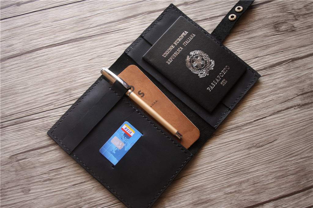Personalized Leather Passport Holder for Men - RFID Blocking Travel Wallet - Perfect for Business Trips & Vacations