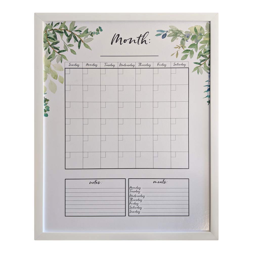 Framed Dry Erase Whiteboard Calendar for Wall - Monthly Planner with Magnetic Markers - Perfect for Home Office, Classroom & Kitchen Organization