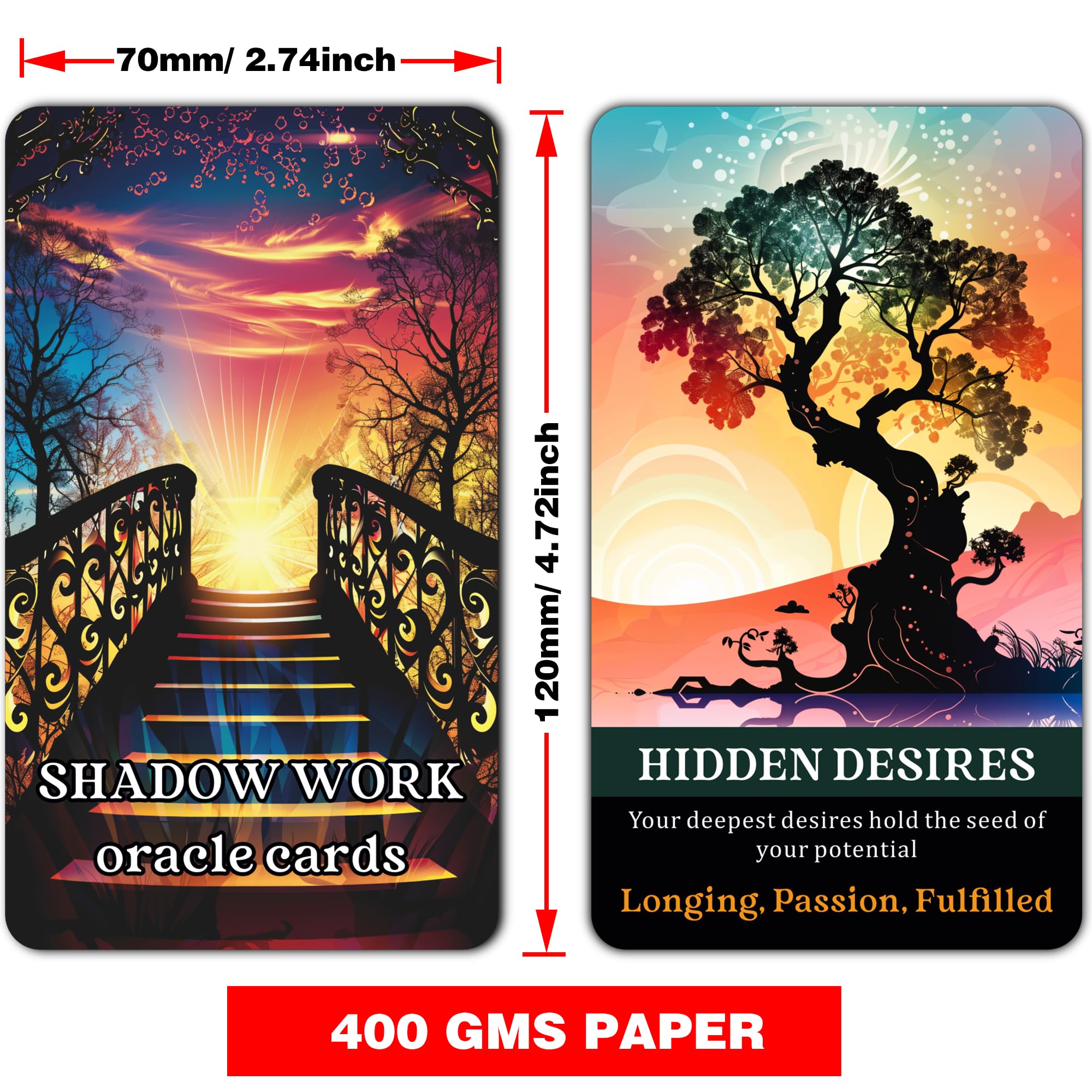 GZXINKE Shadow Work Oracle Cards - Inner Healing & Self Reflection Deck for Beginners | Clarify Karma & Healing Energy | Perfect for Meditation, Therapy Sessions & Spiritual Growth