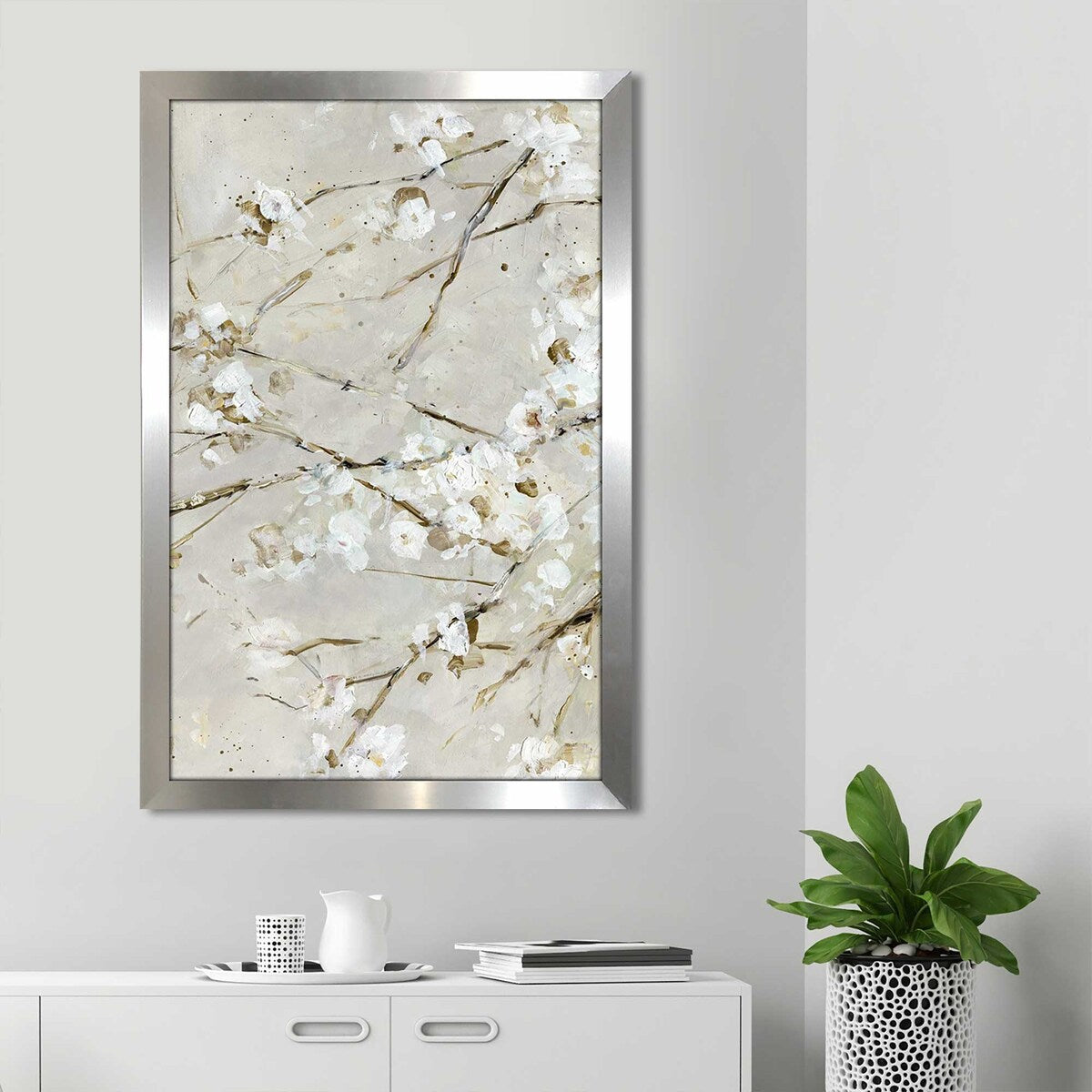 Blossom Confetti Vertical Floral Art Print by Sally Swatland - Premium Acrylic Wall Decor for Living Room, Bedroom & Office