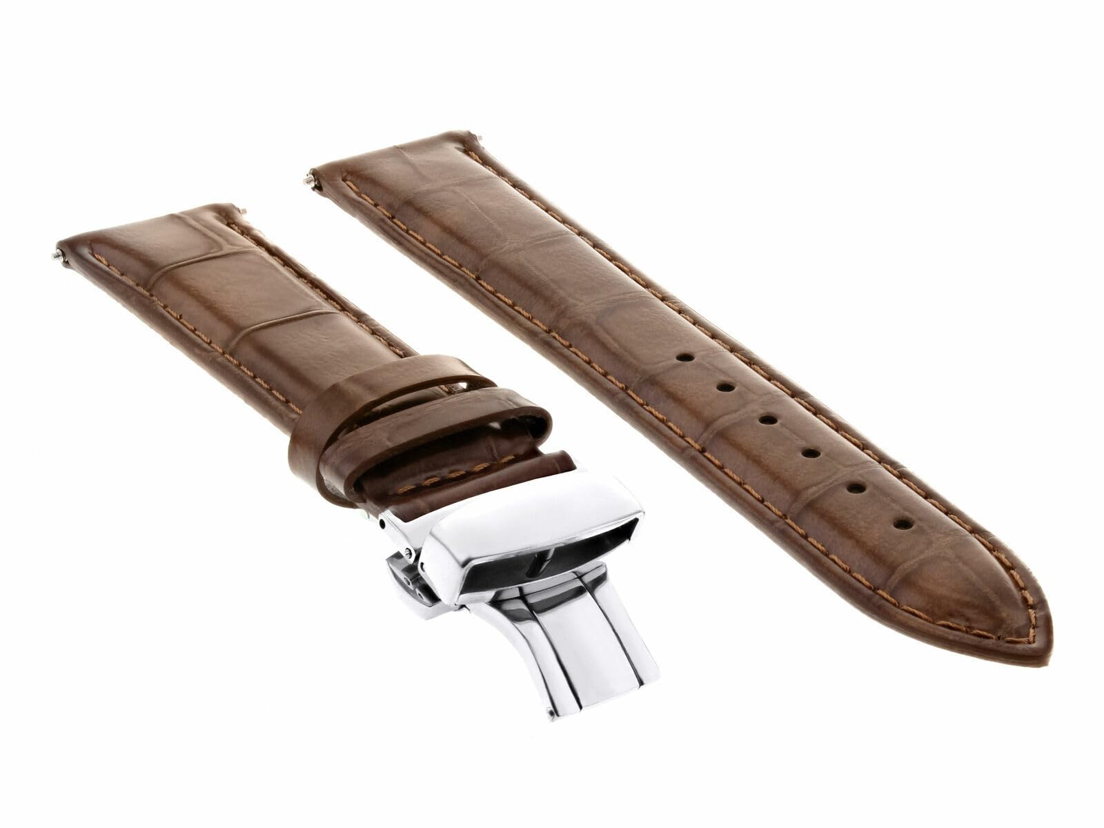 20mm Genuine Leather Watch Band Strap with Deployment Clasp - Compatible with Tag Heuer Carrera - Light Brown Replacement Strap for Men's Watches | Dress, Business & Casual Wear