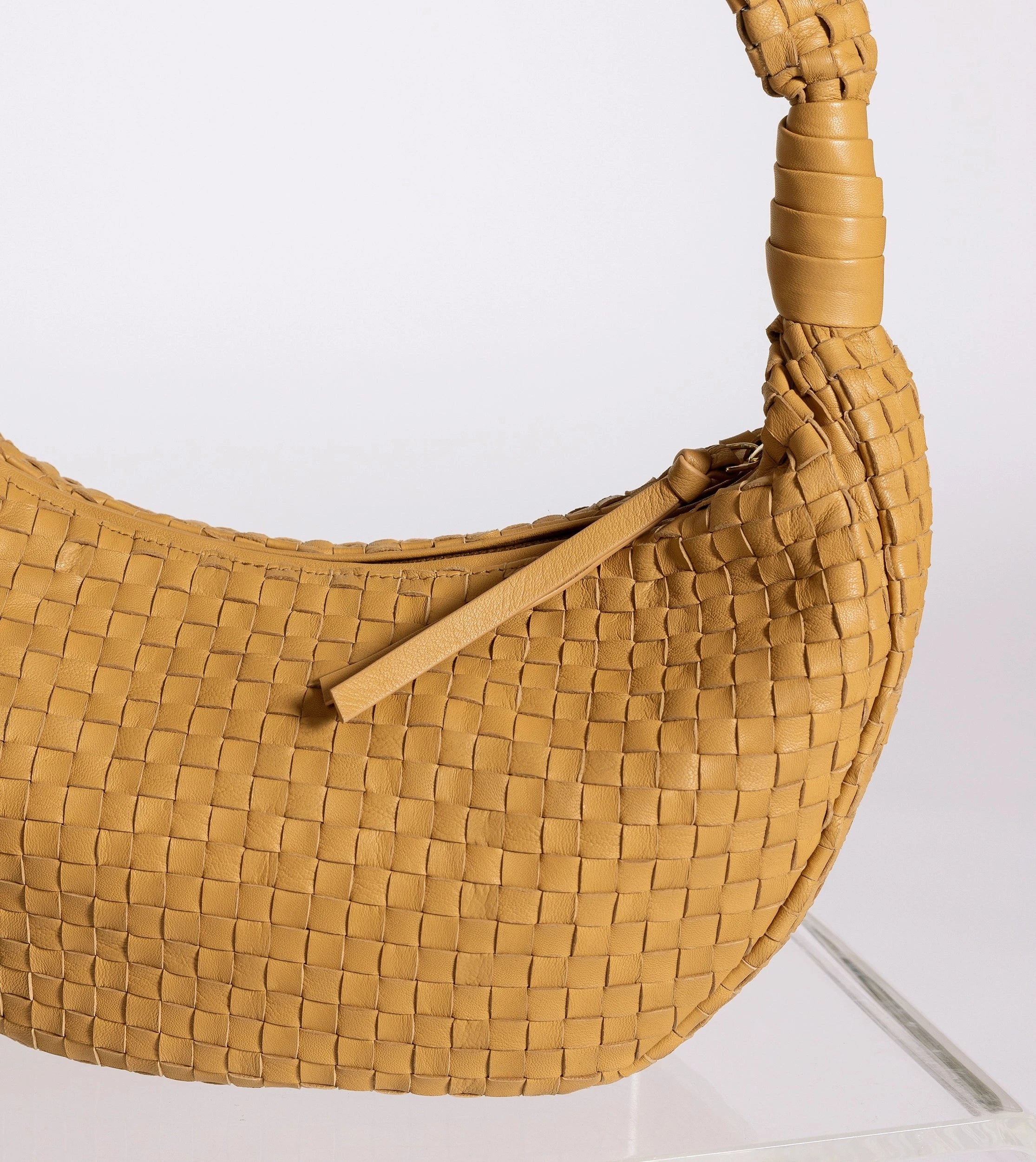 Stylish Dylan Woven Leather Handbag for Women - Dark Tan Crossbody Purse | Perfect for Work, Travel & Everyday Use