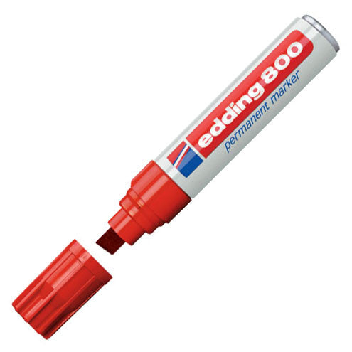 edding 800 Permanent Marker Pen Chisel Tip - Industrial Strength, Waterproof & Fade-Proof Markers for Labeling, Crafts & DIY Projects