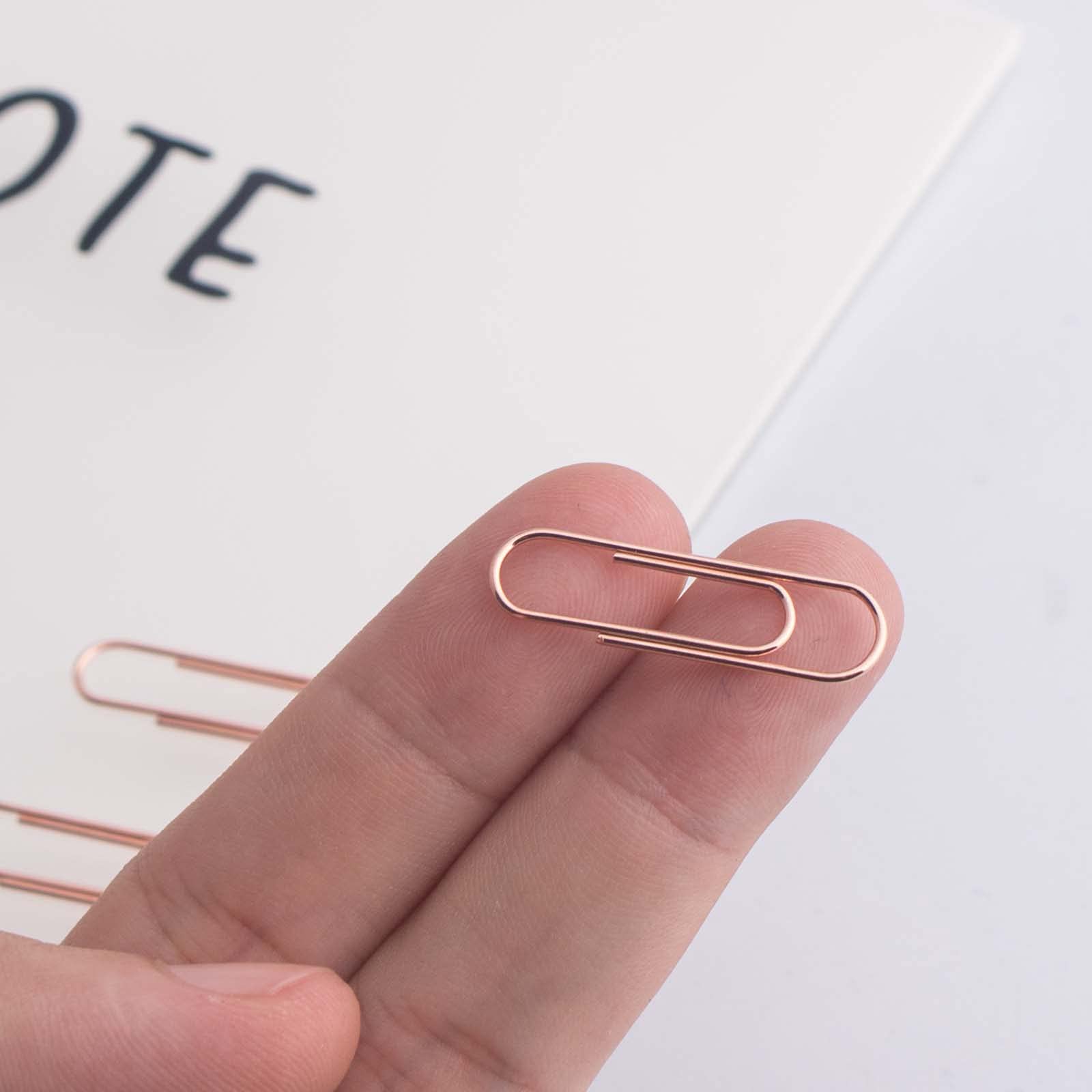 300 Pcs Rose Gold Small Paper Clips - Smooth Stainless Steel Office Supplies for Women, Girls & Students (1 inch/28mm) - Perfect for School, Home, Wedding & Gift Wrapping