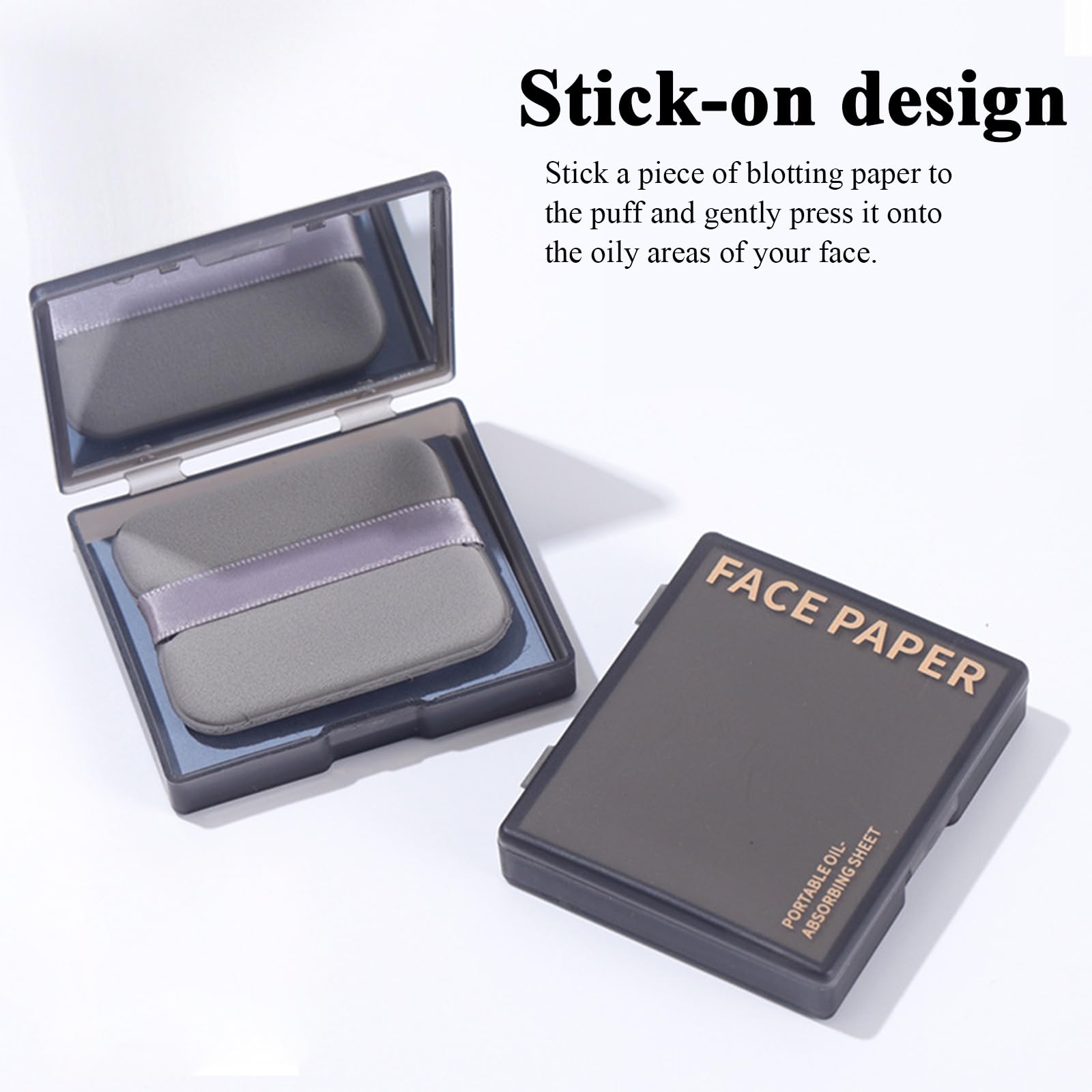 200 Pcs Oil Absorbing Blotting Papers for Oily Skin - Face Blotting Sheets with Built-In Mirror & Powder Puff - Compact Oil Control Paper for Men & Women - Perfect for On-the-Go Shine Control at Work, Gym or Travel