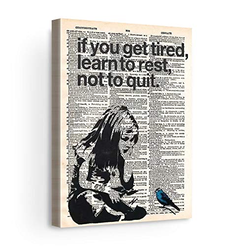 Banksy Girl If You Get Tired Learn To Rest, Not To Quit Dictionary Page