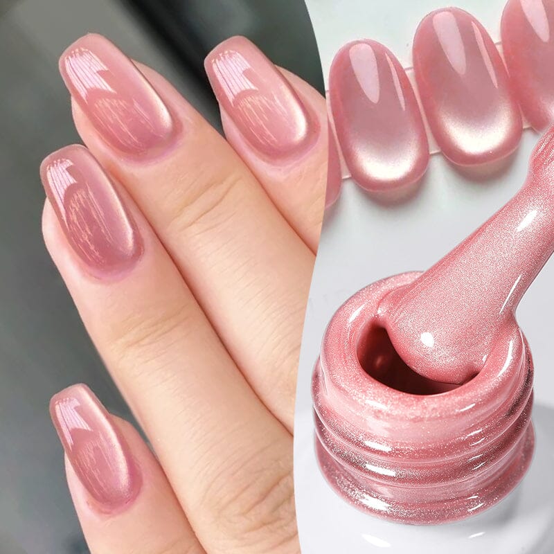 Pink Glass Cat Magnetic Gel Nail Polish - 10ml MY52 by Freedom Land - Perfect for Nail Art & Salon Manicures