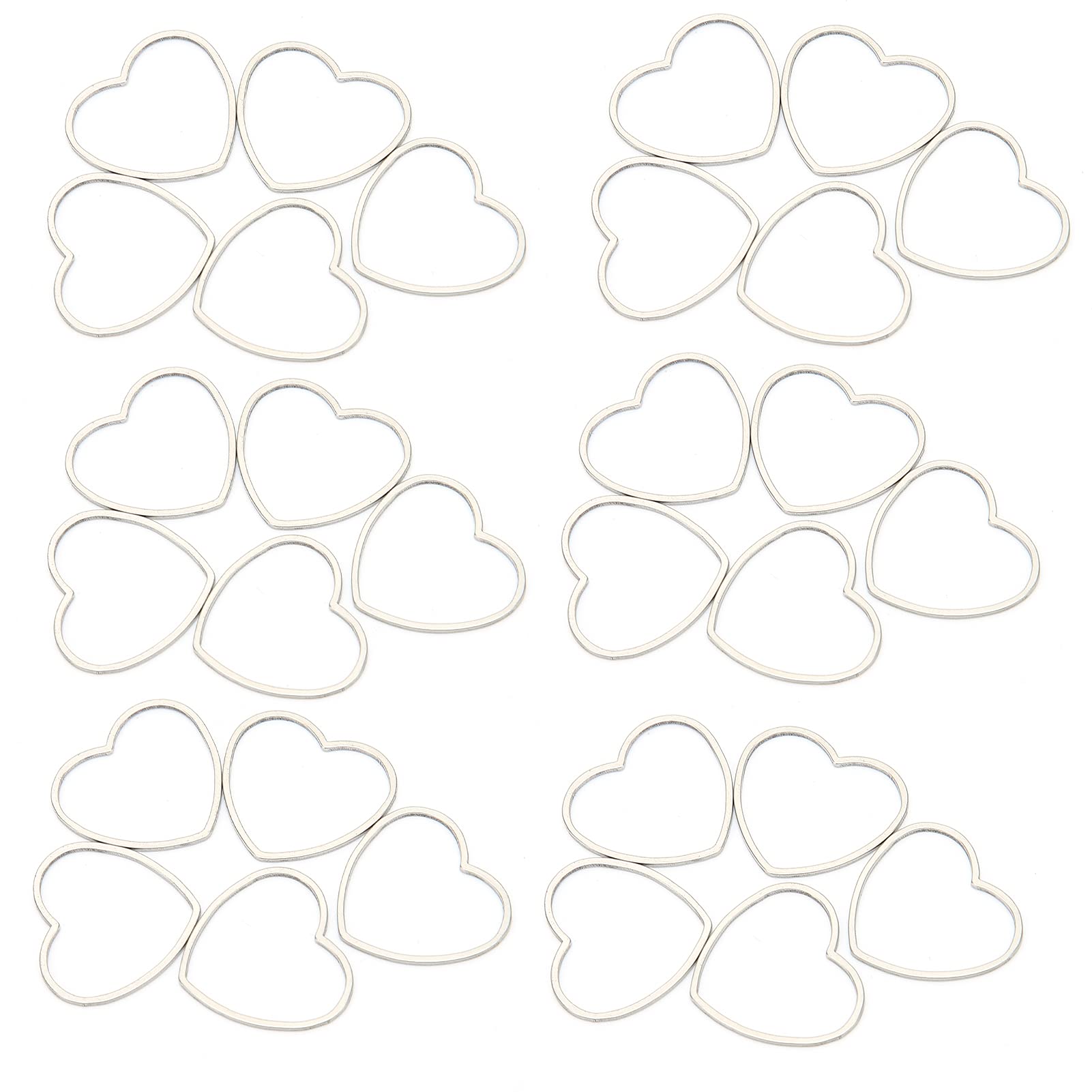 CHICIRIS 30pcs Resin Craft Bezels - Heart Shape DIY Open Bezels for Jewelry Making, Home Decor (Love Design, Large Size) | Perfect for Pendants, Earrings & Scrapbooking
