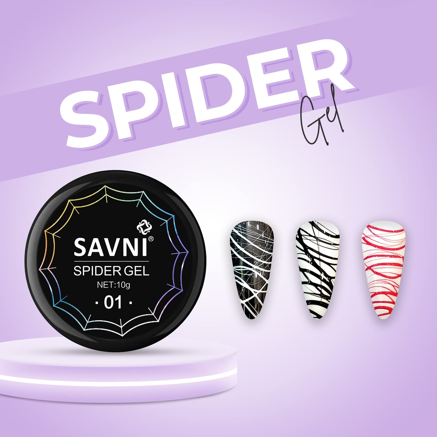 Savni Spider Gel Soft Gel UV/LED Nail Extension Kit - 10g Red Gel Polish for Professional Nail Art & Manicure - Perfect for Salon, Home Use & DIY Nail Designs