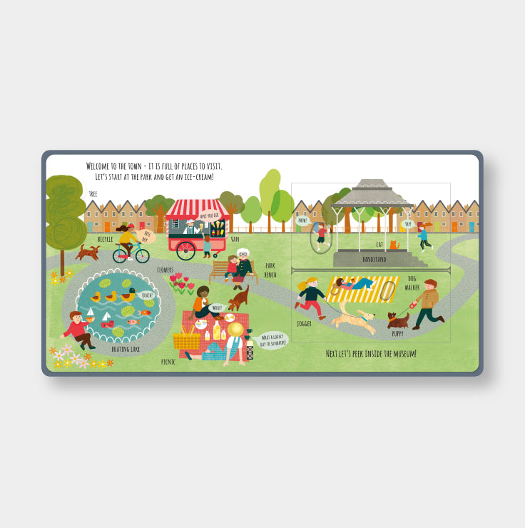 Peek Inside The Town Board Book - Interactive Lift-the-Flap Children's Book for Early Learning & Storytime Fun