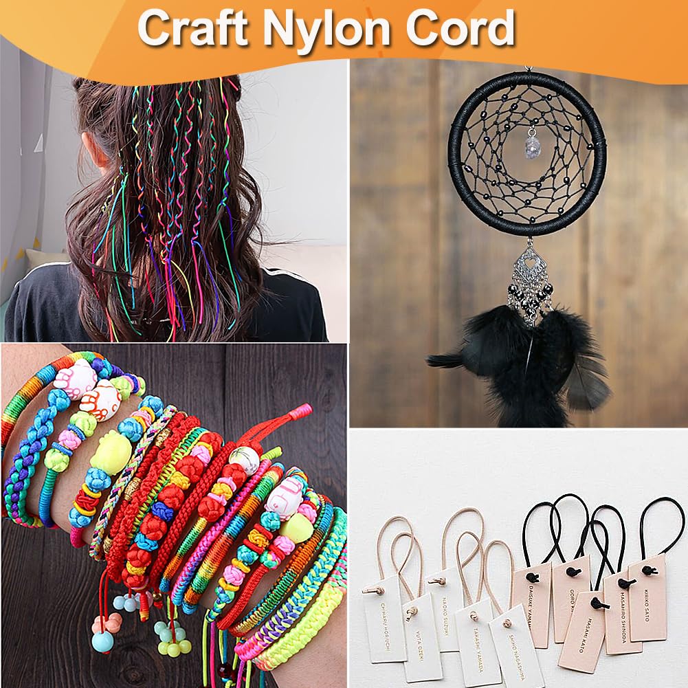 15 Rolls Satin Nylon String for Jewelry Making - Bracelets, Necklaces & Keychains | 1.5mm Rattail Cord for Beading & Macrame Crafts