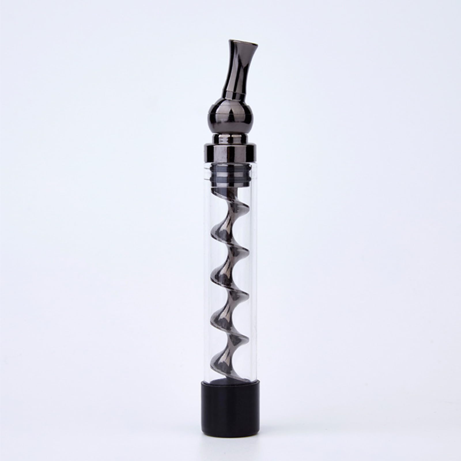 Premium Portable Glass Twisty Blunt Pipe with Built-in Grinder & Adjustable Chamber - Easy to Clean & Swivel Head Design (Gold) | Perfect for Travel, Outdoor Activities & Discreet Smoking Sessions