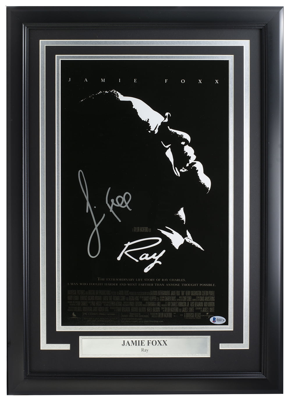 Jamie Foxx Autographed Signed 11x17 Ray Movie Poster with BAS Hologram COA - Limited Edition Collectible for Fans, Movie Memorabilia, Home Theater Decor, Gift for Film Enthusiasts