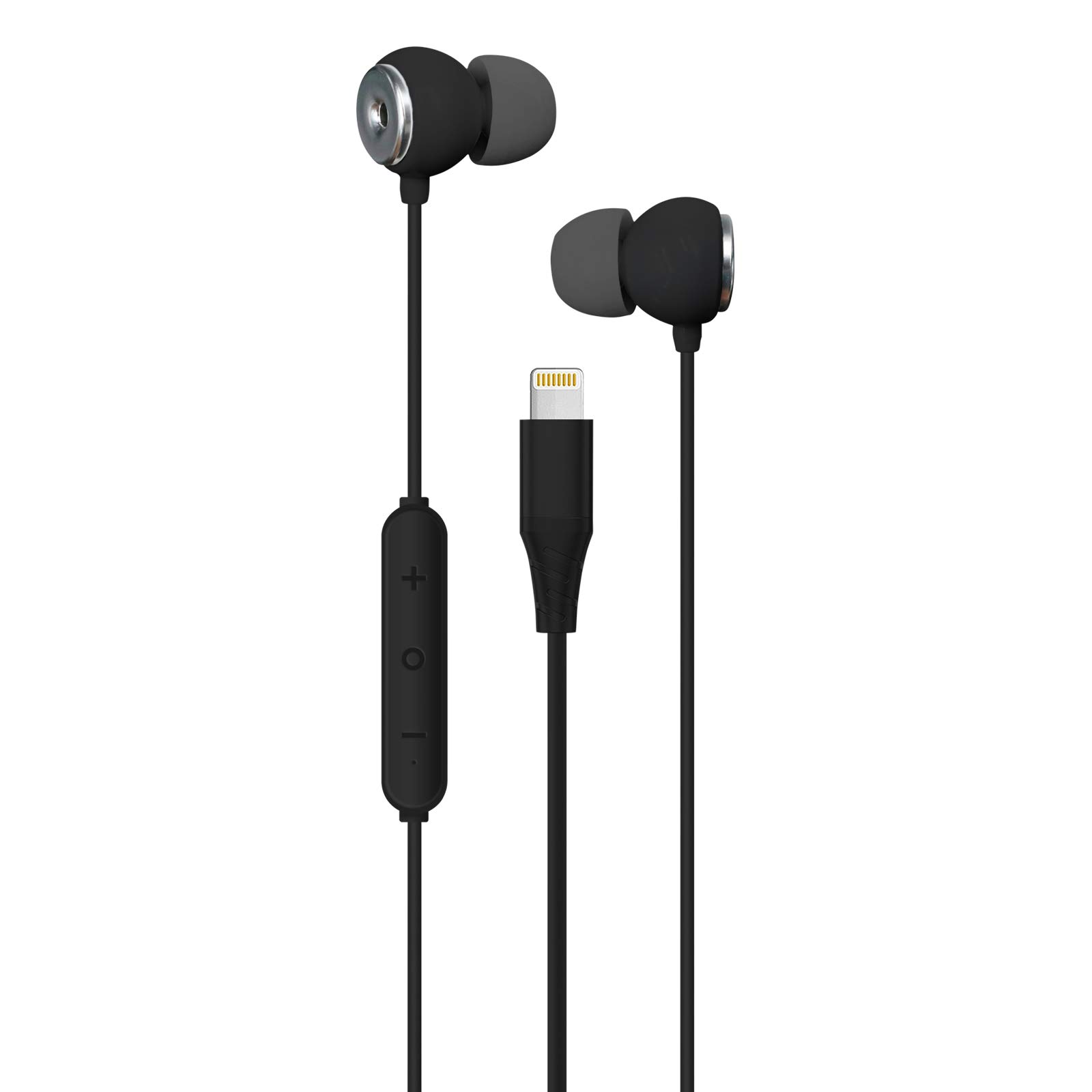 Realm Lightning Earbuds - MFi Certified in-Ear Headphones with Lightning Connector for iPhone, Built-in Mic & Hands-Free Controls - Perfect for Workouts, Commuting & Phone Calls (Black)
