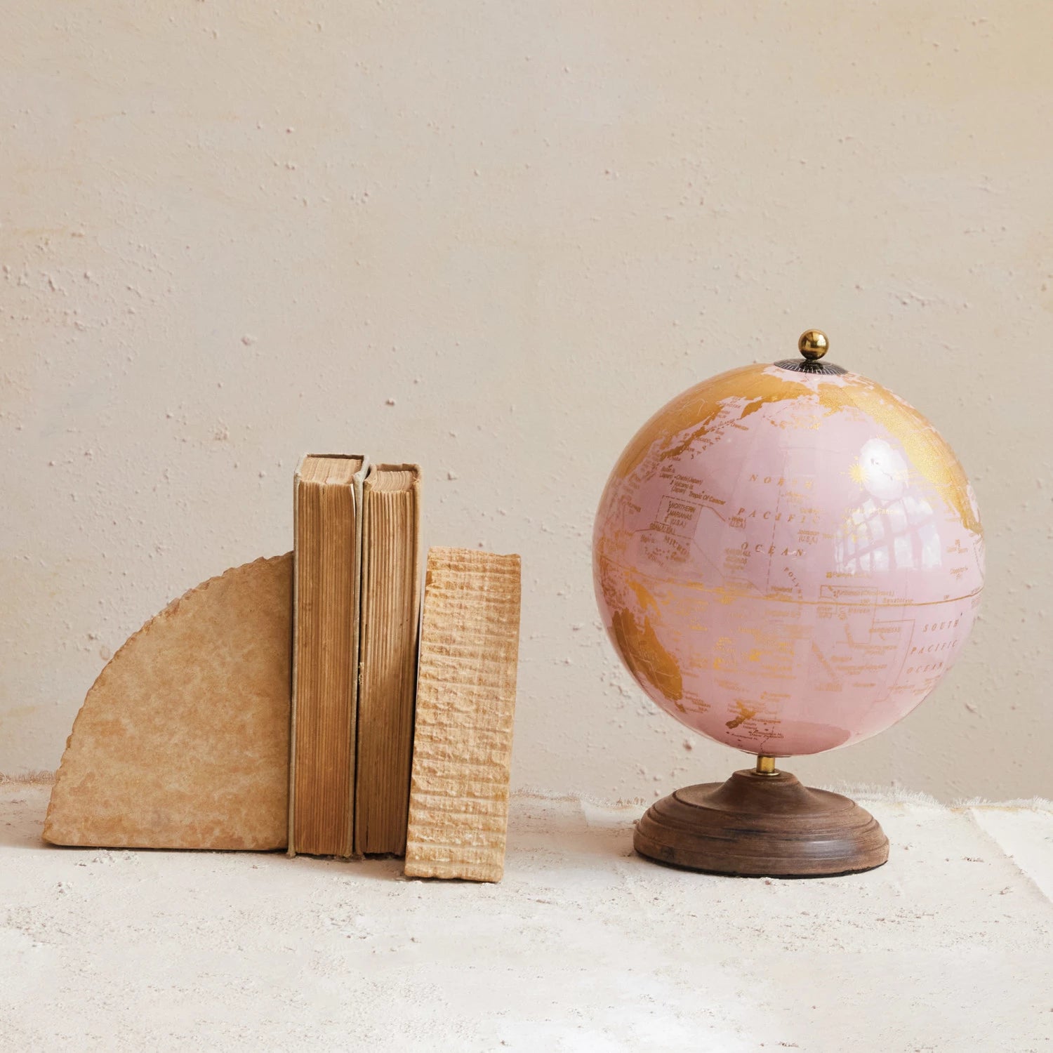 Stylish Sandstone Bookends for Shelves - Heavy Duty Decorative Book Holders for Home & Office - Perfect for Organizing Books, Displaying Decor, and Gifting