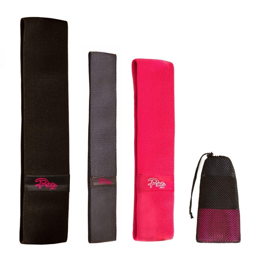 Premium Fabric Resistance Bands - Non-Slip No-Roll Design for Maximum Comfort & Control - Ideal for Strength Training, Physical Therapy, Yoga & Home Workouts - Perfect Gym & Fitness Accessory for Women & Men