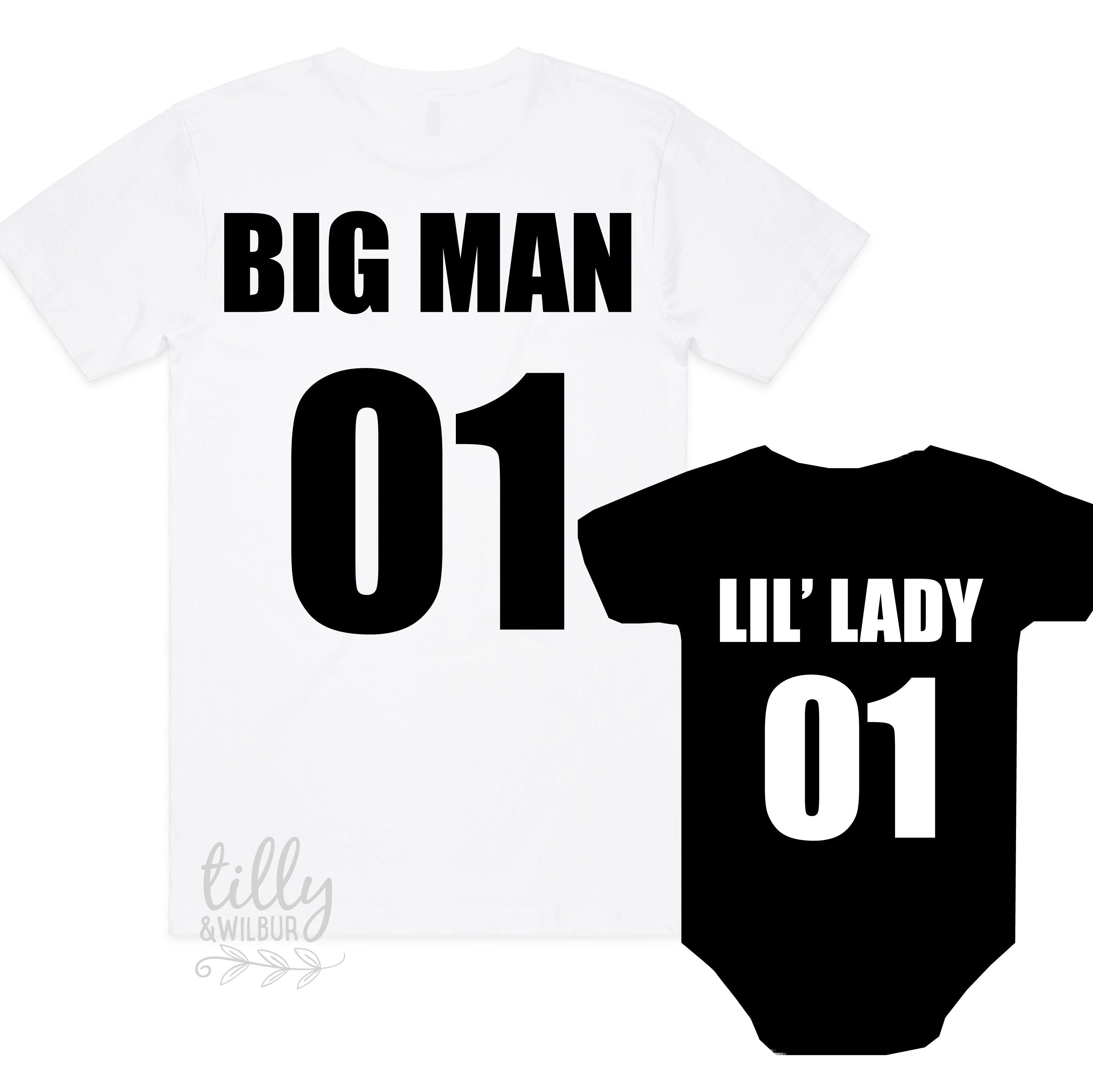 Father Daughter Matching Shirts - Big Man Lil' Lady Set for Dad & Baby - Cute Daddy Daughter Outfits - Perfect Father's Day Gift & New Dad Present - Ideal for Family Photos, Special Occasions & Bonding Moments