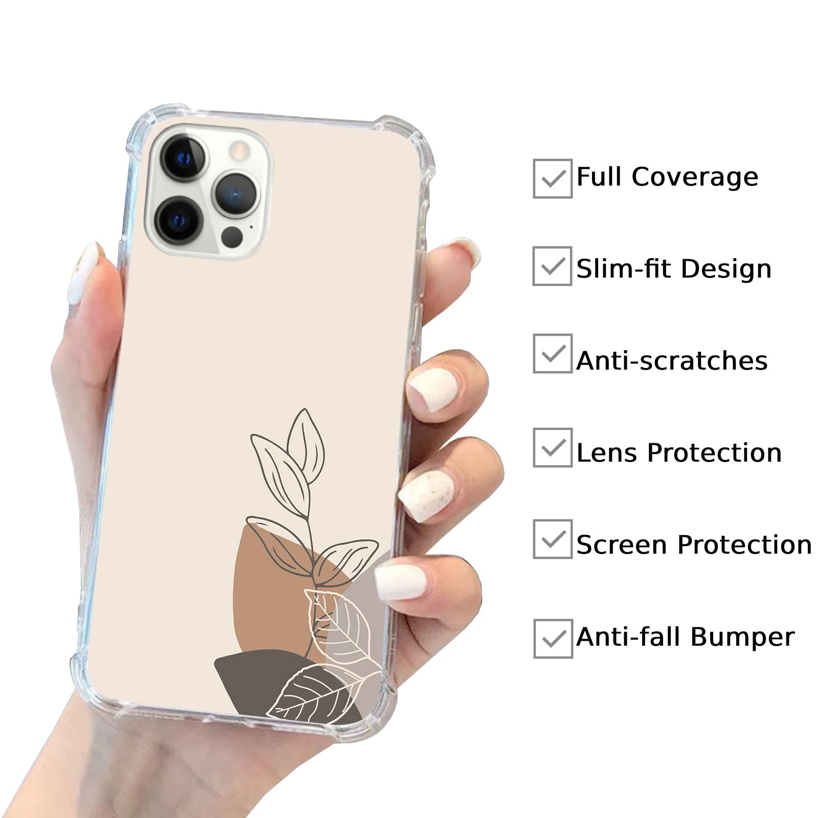 Beige Abstract Leaf iPhone 11 Pro Max Case - Minimalist Plant Art TPU Bumper Cover | Trendy Protective Phone Case for Women & Nature Lovers | Perfect for Everyday Use, Office & Outdoor Activities