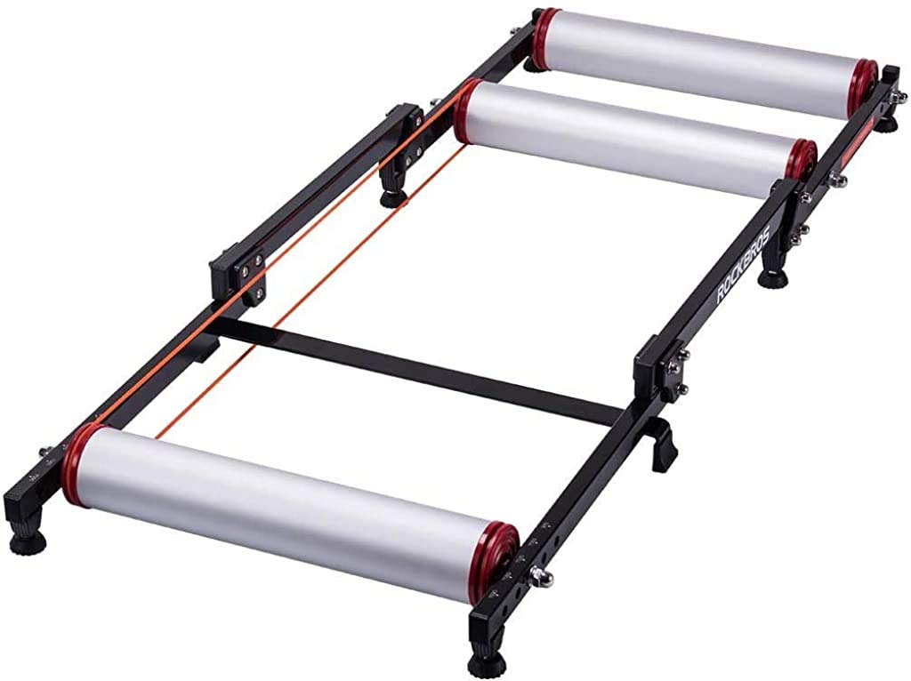 ROCKBROS Adjustable Bike Rollers Trainer Stand - Foldable Indoor Cycling Exercise Equipment with Resistance for MTB & Road Bikes | Perfect for Home Workouts & Winter Training