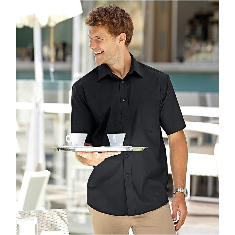 Russell Collection Men's Short Sleeve Non-Iron Dress Shirt - Comfortable & Wrinkle-Free for Office, Business Casual & Formal Occasions