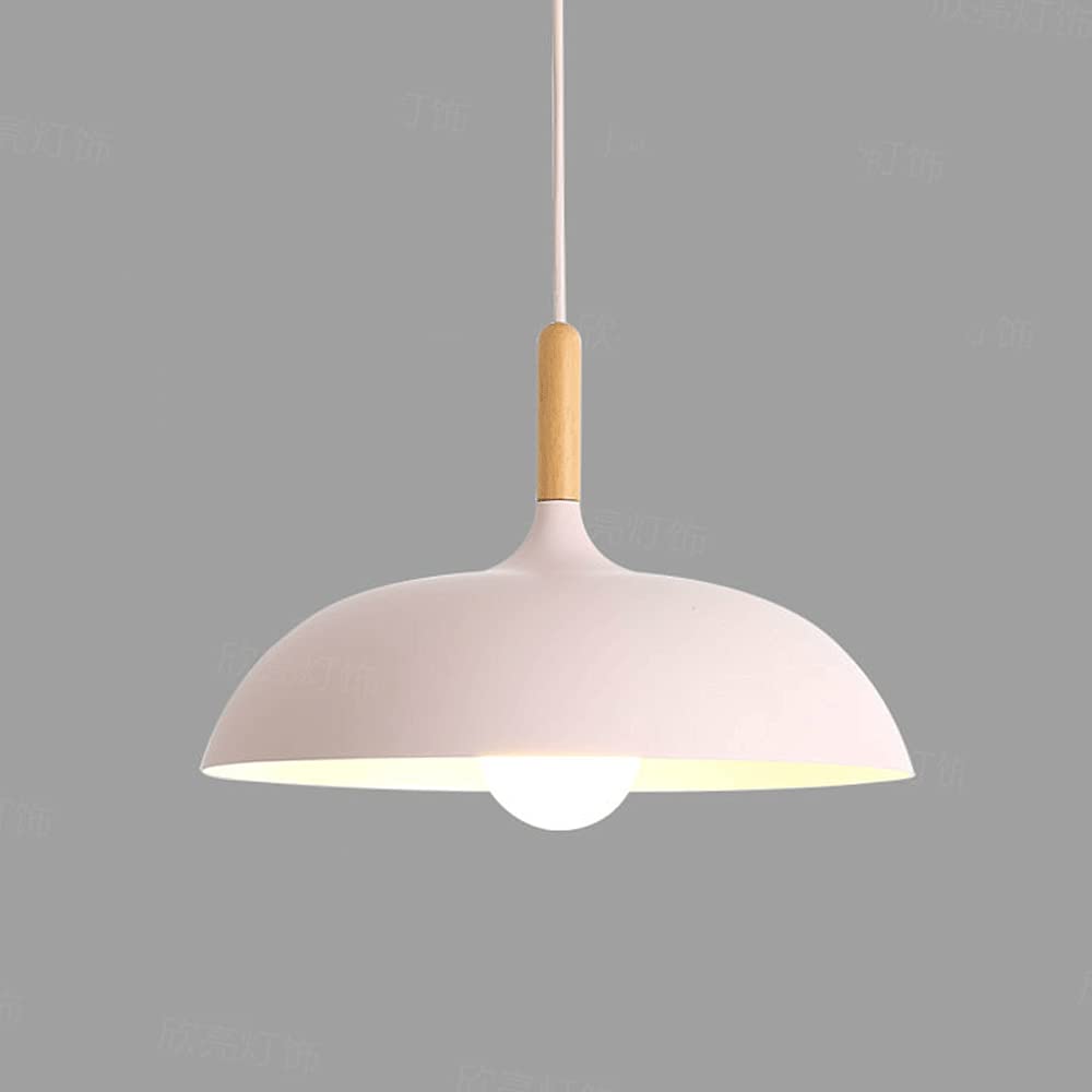 Modern Wood Pattern E27 Pendant Light - Minimalist Dome Ceiling Hanging Lamp for Kitchen Island, Dining Room, Living Room & Bedroom | Perfect for Coffee Bars, Restaurants and Home Decor