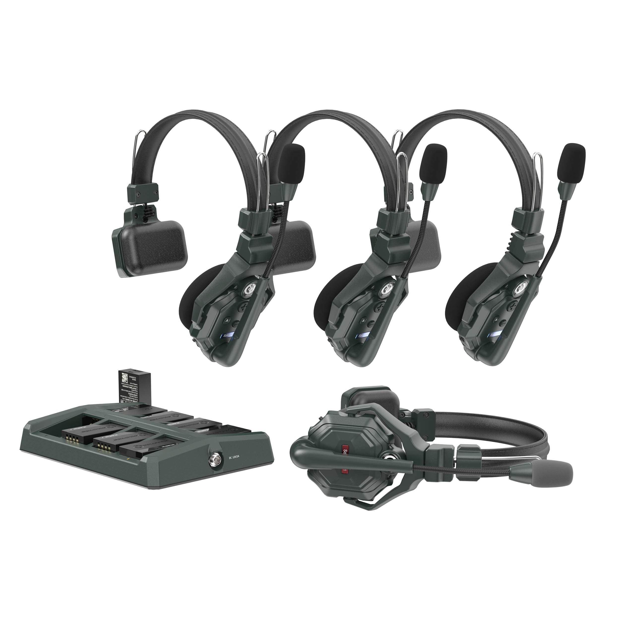 Solidcom C1 4S Full Duplex Wireless Intercom System - 4 Pack Single Ear Headset Kit for Construction, Events & Team Communication (Special Order)
