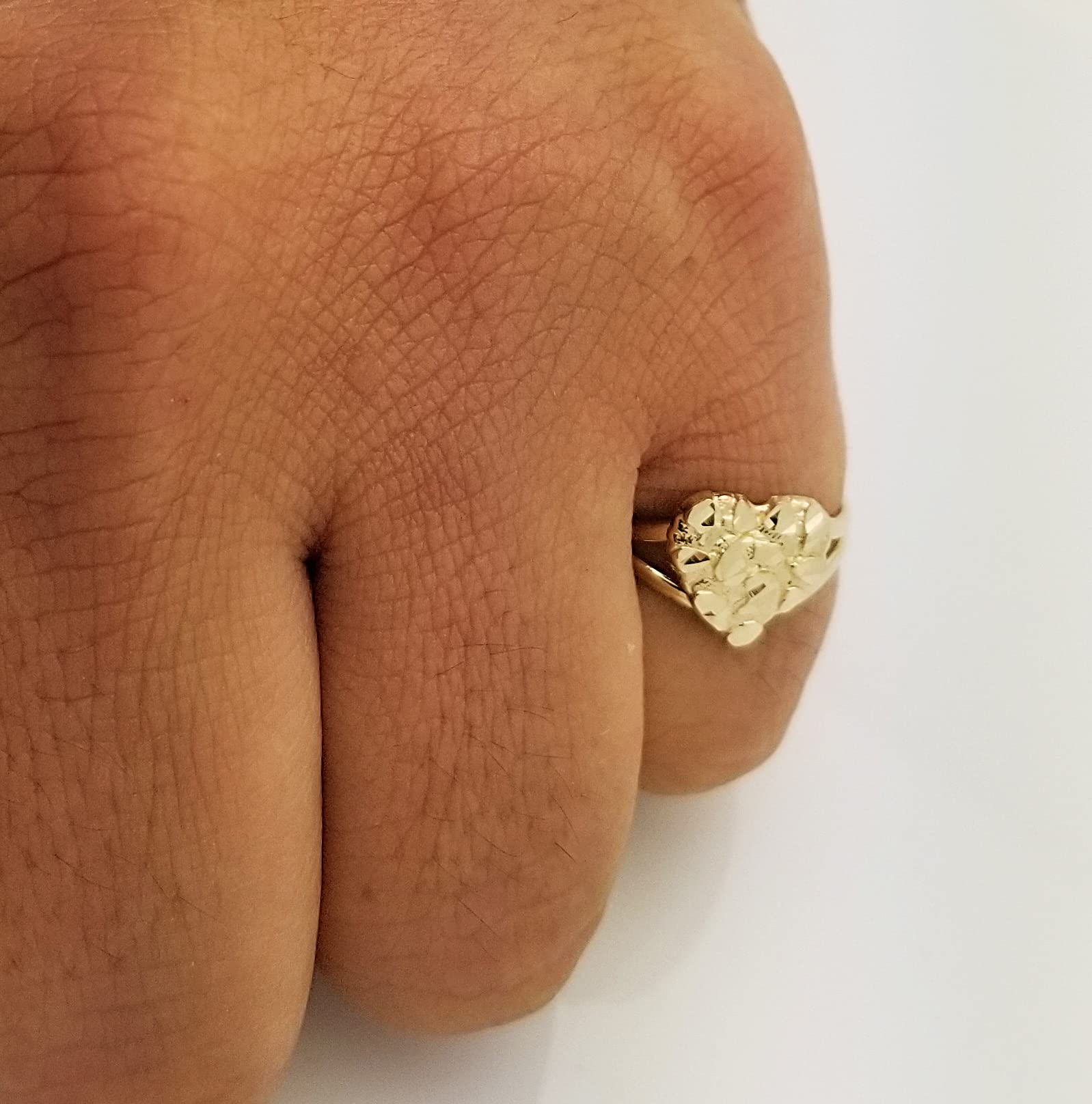 10K Solid Gold Nugget Heart Ring for Women - Elegant & Durable Gold Jewelry - Perfect for Valentine's Day, Anniversary & Romantic Gifts