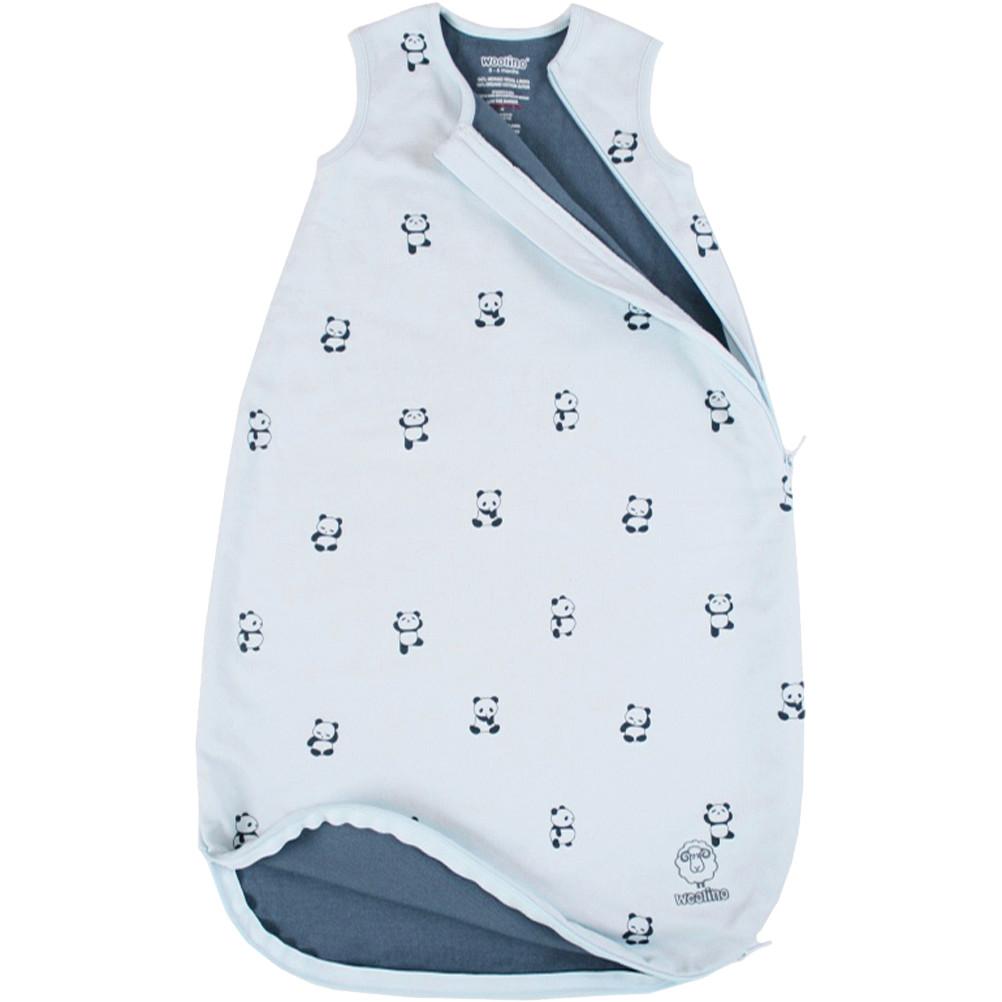 4 Season Baby Sleeping Bag - Soft Merino Wool & Organic Cotton - Cute Panda Design - Perfect for Nursery, Travel & Outdoor Adventures