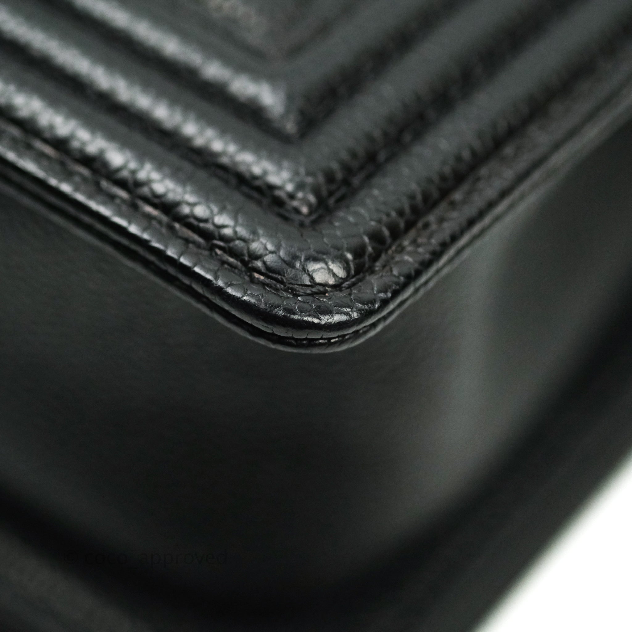 Chanel Boy Quilted Medium Handbag in Black Caviar Leather with Ruthenium Hardware - Luxury Crossbody Bag for Women, Perfect for Evening Events & Date Nights