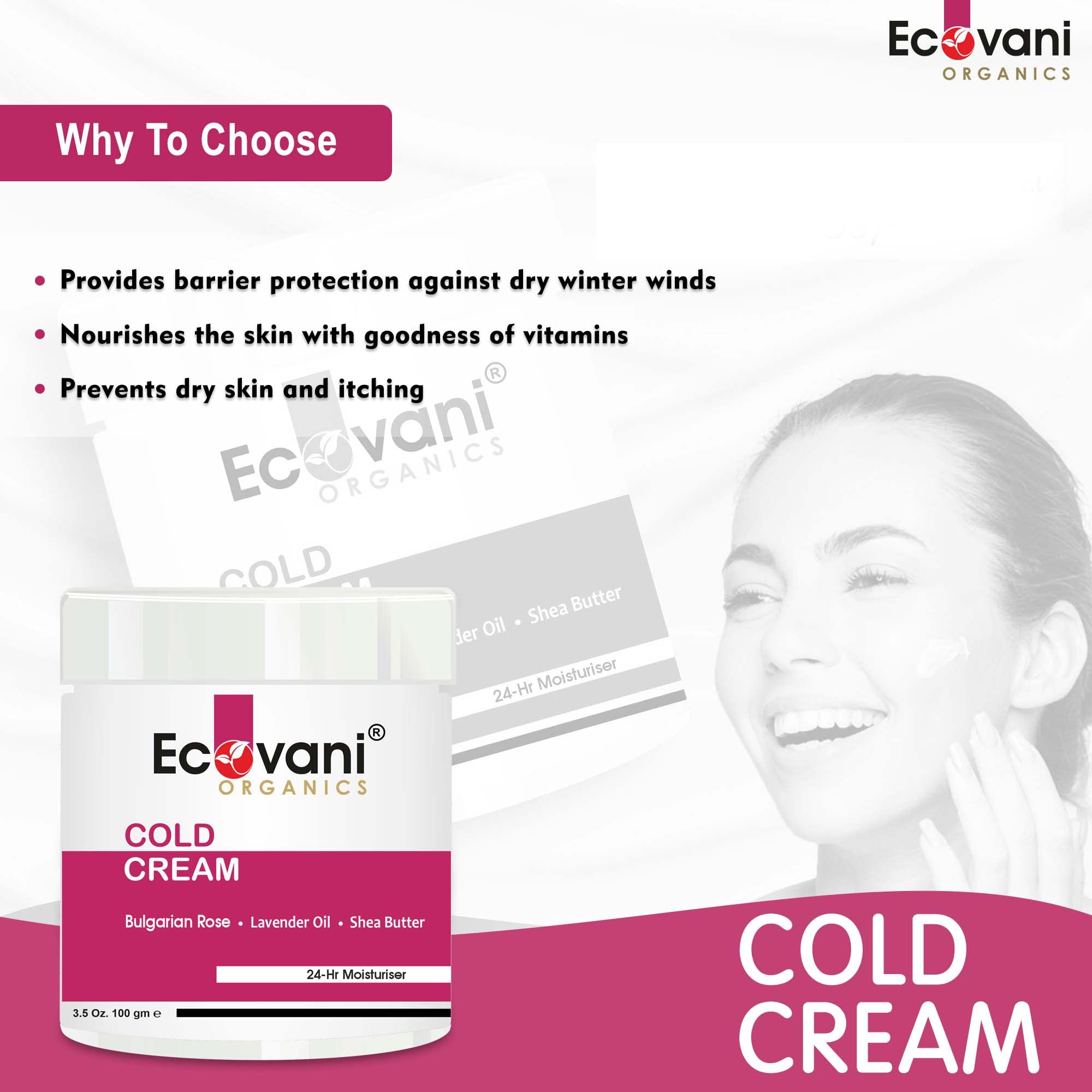 Nourishing Cold Cream for Radiant Skin with Bulgarian Rose, Lavender Oil & Shea Butter - 100g | Deep Hydration for Dry & Sensitive Skin | Perfect for Night Care & Winter Skincare Routine