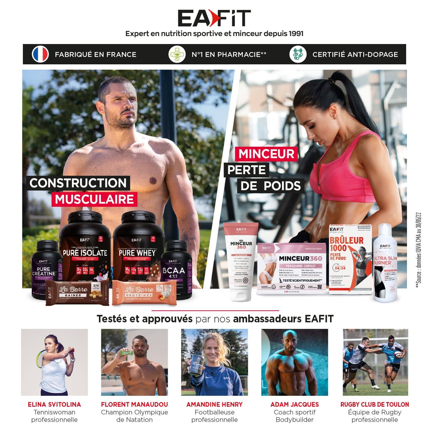 Eafit GAINER MAX 1.1kg Vanilla Hazelnut Protein Powder - 6 Pack Eco Format - Whey & Egg Protein for Muscle Gain & Mass Building - 108 Servings with Vitamins & Minerals - Anti-Doping Certified - Black - Perfect for Post-Workout Recovery & Bodybuilding Nutrition