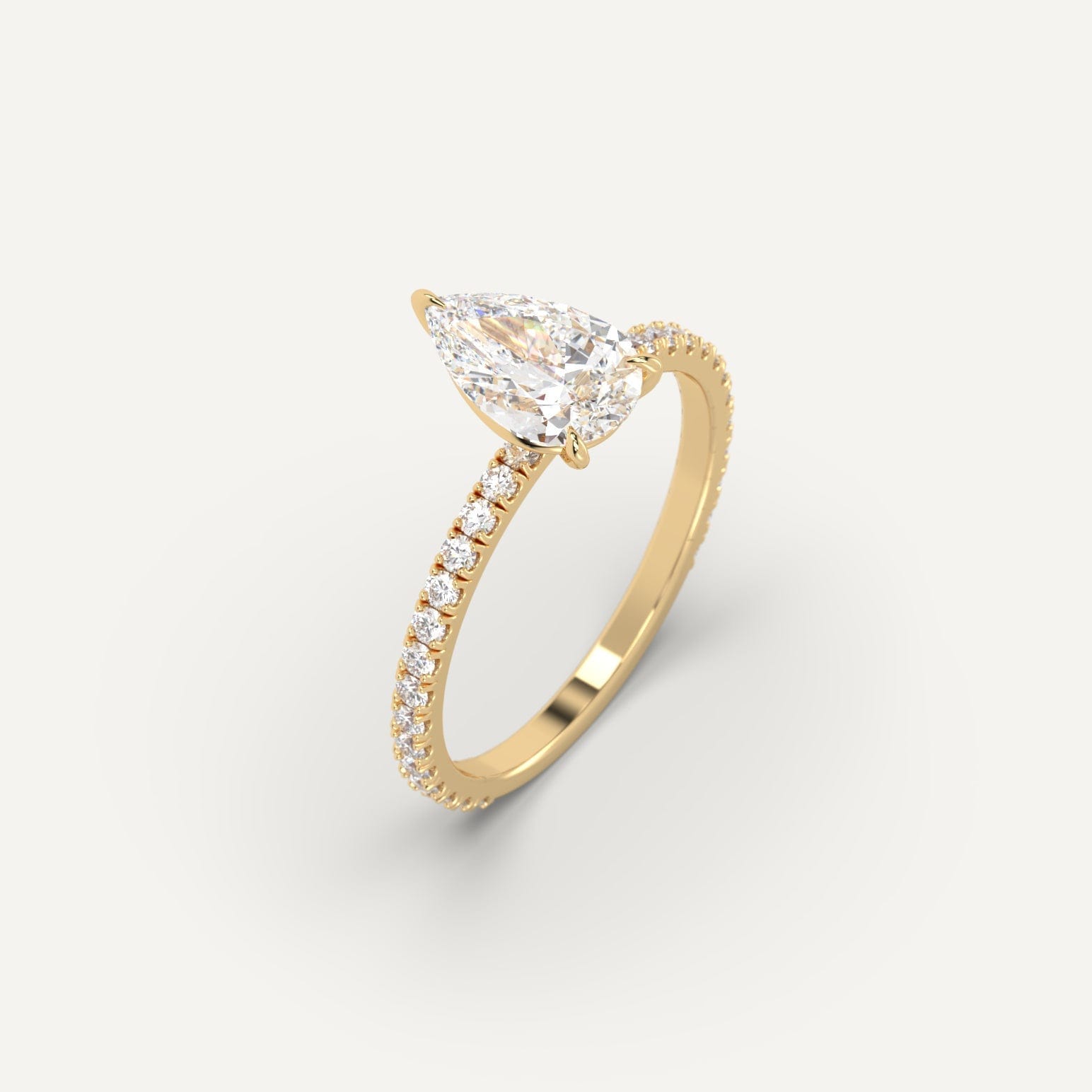 2 Carat Pear Cut Diamond Ring - Elegant Solitaire Engagement Ring for Women, Perfect for Proposals, Weddings & Anniversaries