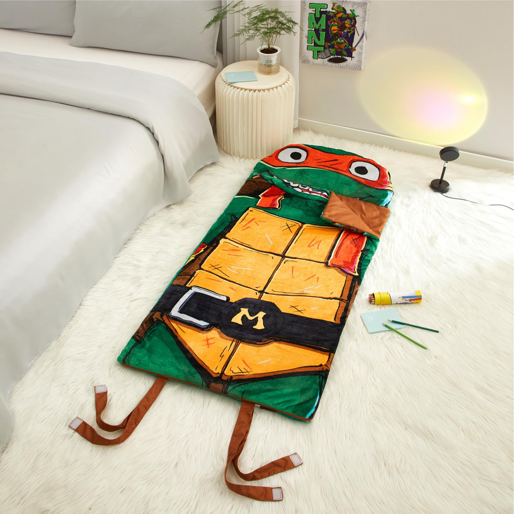 Idea Nuova Hooded Slumber Bag - Cozy Fleece Sleeping Bag for Kids & Adults - Perfect for Sleepovers, Camping & Indoor Lounging