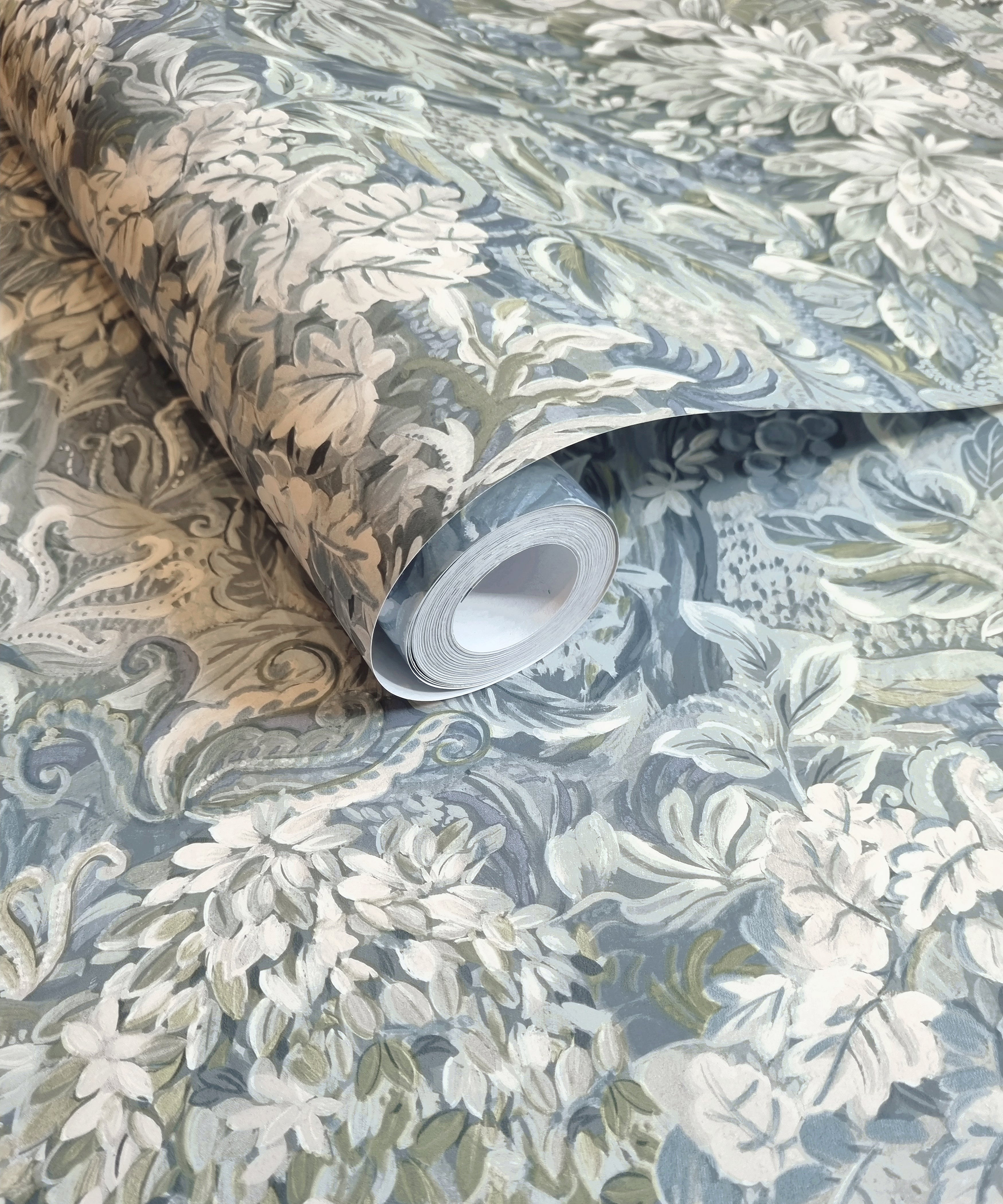 Blue Floral Foliage Peel and Stick Wallpaper R8801 - Self-Adhesive Removable Wallpaper for Bedroom, Living Room, Nursery & Home Decor