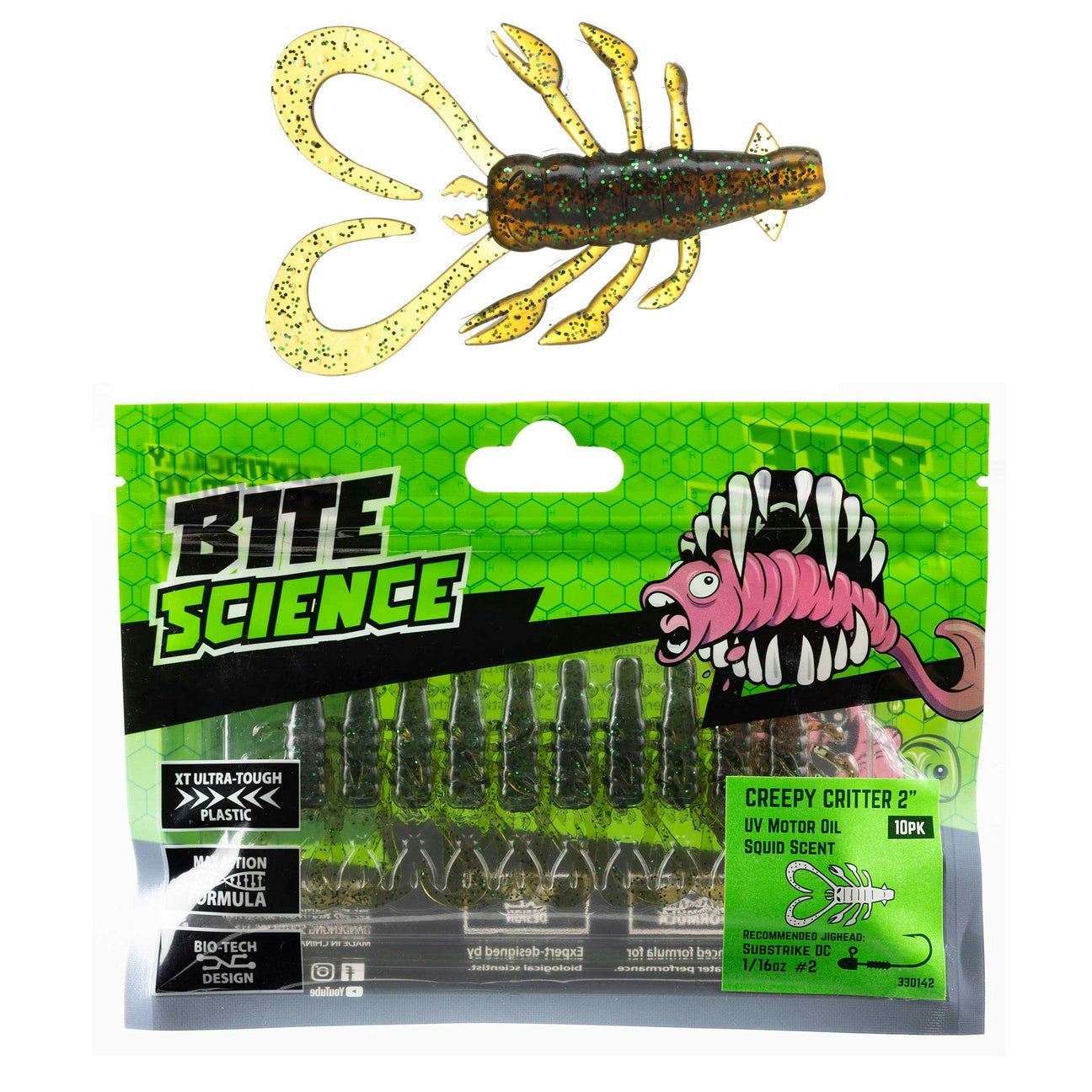 Bite Science Creepy Critter Lures - Realistic Insect & Bug Fishing Lures for Bass, Trout & Panfish - Perfect for Freshwater & Saltwater Fishing Adventures