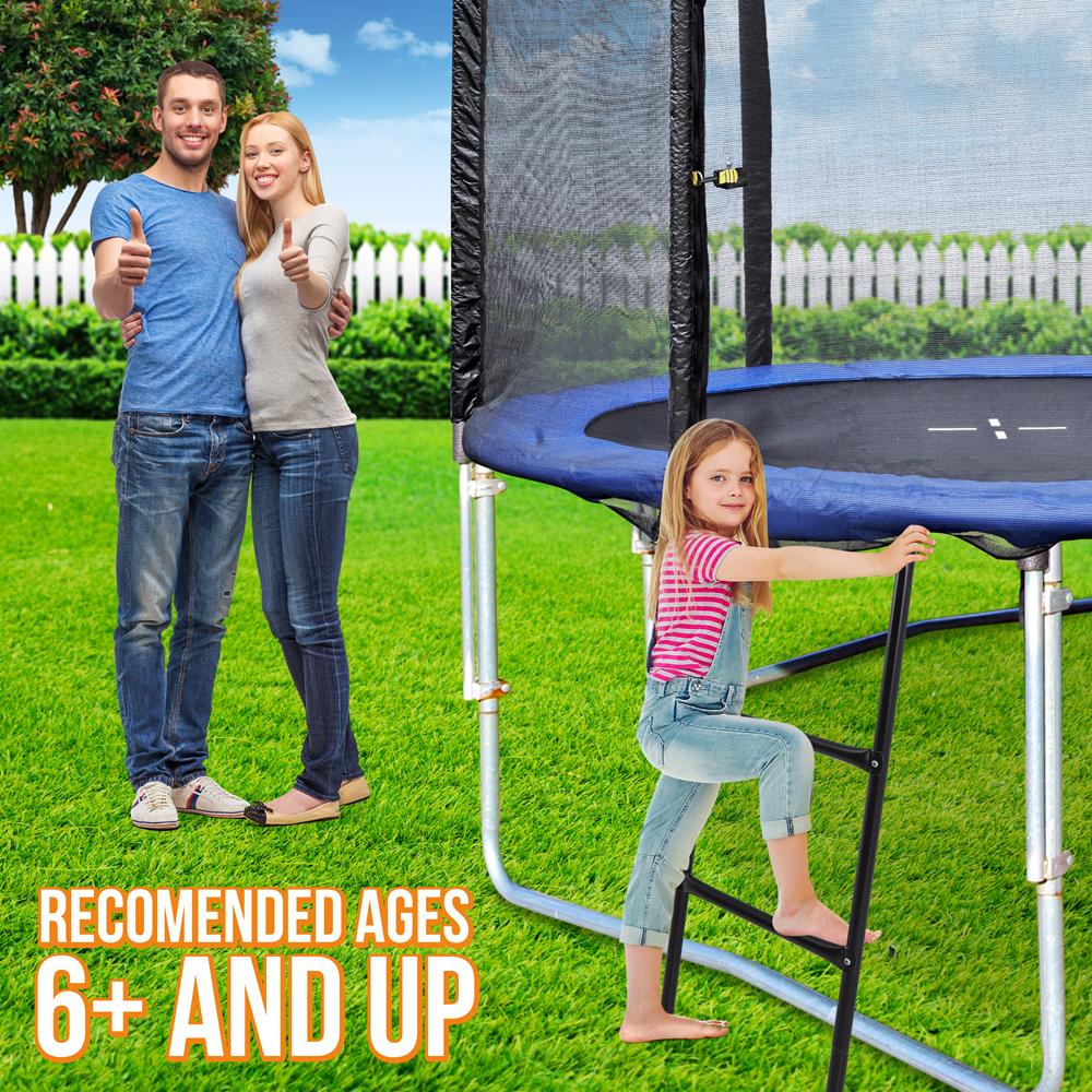 Best Outdoor Trampoline Safety Ladder for Kids & Adults - Heavy Duty Adjustable Step Stool with Non-Slip Surface - Perfect for Backyard, Playground & Trampoline Access