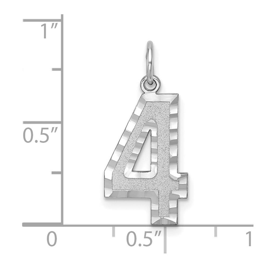 14K White Gold Sparkle Cut Sports Number Charm Pendant Necklace for Women - 25.2x6.8mm Elegant Jewelry for Game Day, Graduation & Special Occasions